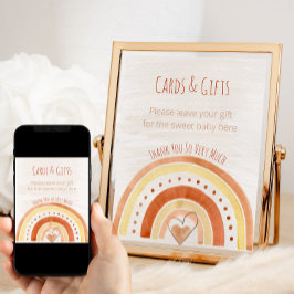 Rainbow Neutral Baby Shower Geschenk Tafelschild Poster