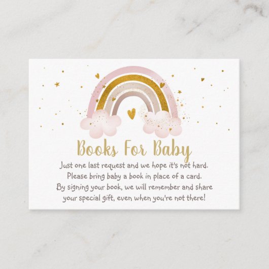 Rainbow Neutral Gold Pastel Baby Buy Request Begleitkarte (Vorderseite)