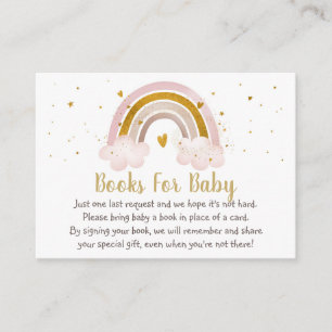 Rainbow Neutral Gold Pastel Baby Buy Request Begleitkarte