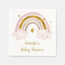 Rainbow Neutral Gold Pastel Baby Dusche Serviette