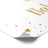 Rainbow Neutral Gold Pastel Baby Dusche Willkommen Poster (Ecke)