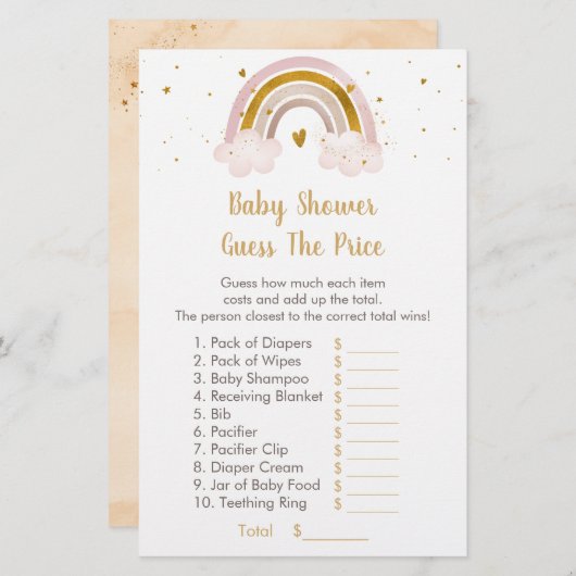 Rainbow Neutral Gold Pastel schätzt das Preisspiel (Vorne/Hinten)