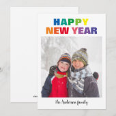 Rainbow New Year Foto - Weihnachtskarte Einladung (Vorne/Hinten)