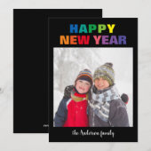 Rainbow New Year Foto - Weihnachtskarte Einladung (Vorne/Hinten)