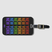 Rainbow NEW YORK Custom Monogramm Gepäckanhänger (Vorderseite (Horizontal))