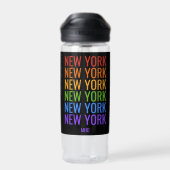 Rainbow NEW YORK Custom Monogramm Trinkflasche (Rückseite)