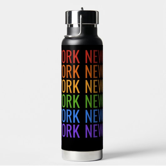 Rainbow NEW YORK Custom Monogramm Trinkflasche (rechts)