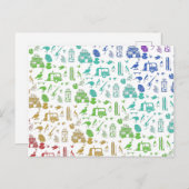 Rainbow New Zealand Pattern Postkarte (Vorne/Hinten)