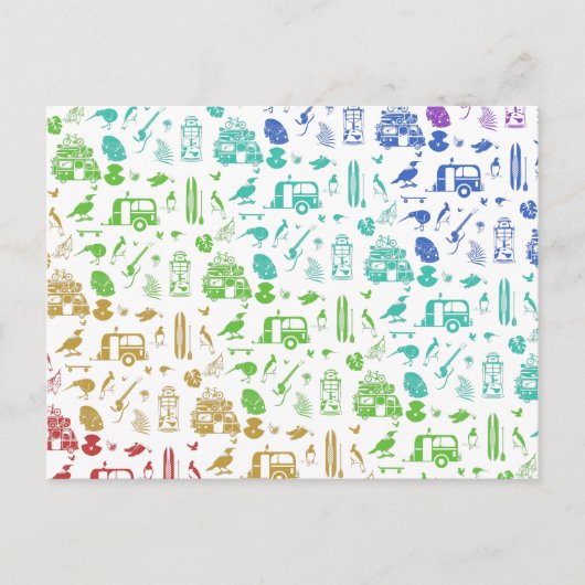 Rainbow New Zealand Pattern Postkarte (Vorderseite)
