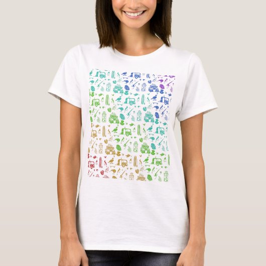 Rainbow New Zealand Pattern T-Shirt (Vorderseite)