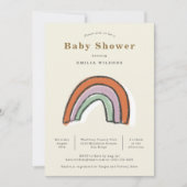Rainbow Newborn Illustration Baby Shower Einladung (Vorderseite)