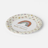 Rainbow Newborn Illustration Baby Shower Pappteller (Schrägansicht)