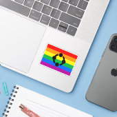 Rainbow Niche Pride Flag Aufkleber (Laptop mit iPhone)