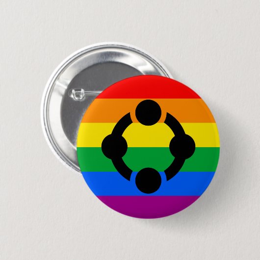 Rainbow Niche Pride Flag Button (Vorne & Hinten)