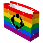 Rainbow Niche Pride Flag Große Geschenktüte (Rückseite Schrägansicht)