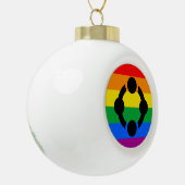Rainbow Niche Pride Flag Keramik Kugel-Ornament (Links)