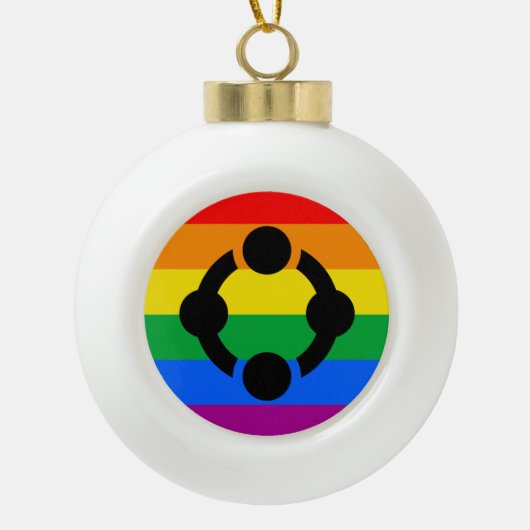 Rainbow Niche Pride Flag Keramik Kugel-Ornament (Vorderseite)