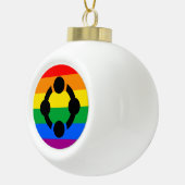 Rainbow Niche Pride Flag Keramik Kugel-Ornament (Rechts)