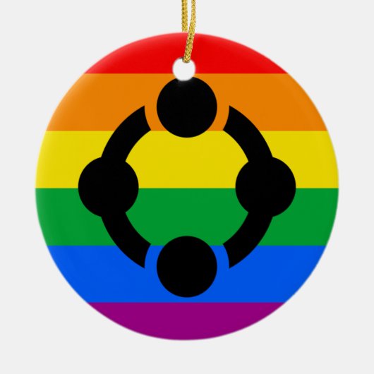 Rainbow Niche Pride Flag Keramik Ornament (Vorne)
