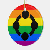 Rainbow Niche Pride Flag Keramik Ornament (Links)