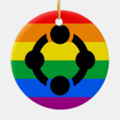 Rainbow Niche Pride Flag Keramik Ornament (Hinten)