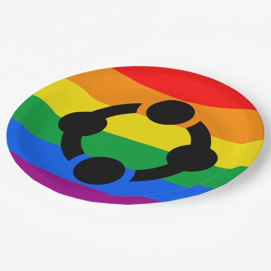 Rainbow Niche Pride Flag Pappteller (Schrägansicht)
