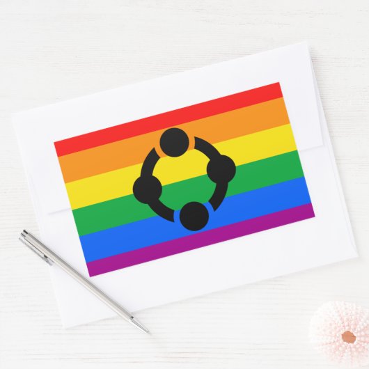 Rainbow Niche Pride Flag Rechteckiger Aufkleber (Umschlag)
