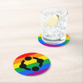 Rainbow Niche Pride Flag Runder Pappuntersetzer (Vor Ort)