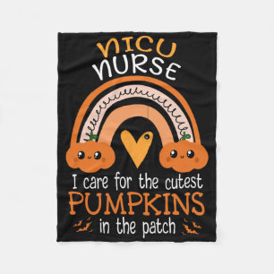 Rainbow Nicu Nurse Niedliche Pumpkins in Patch Ha Fleecedecke