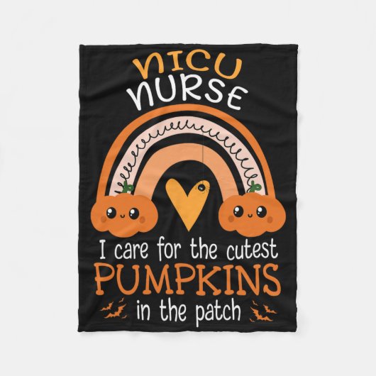 Rainbow Nicu Nurse Niedliche Pumpkins in Patch Ha Fleecedecke (Vorderseite)