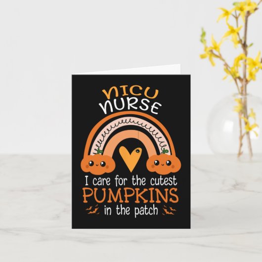 Rainbow NICU Nurse Niedliche Pumpkins in Patch Ha Karte (Gelbe Blume)