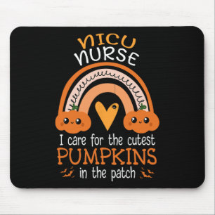 Rainbow NICU Nurse Niedliche Pumpkins in Patch Ha Mousepad