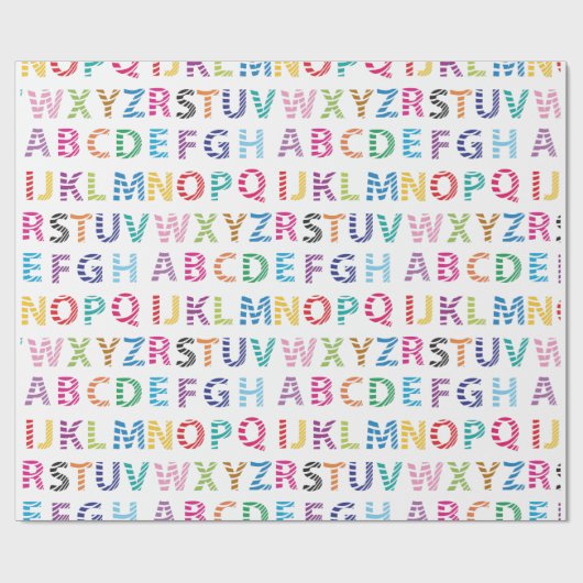 Rainbow Niedlich Alphabet Geschenkpapier (Flach)