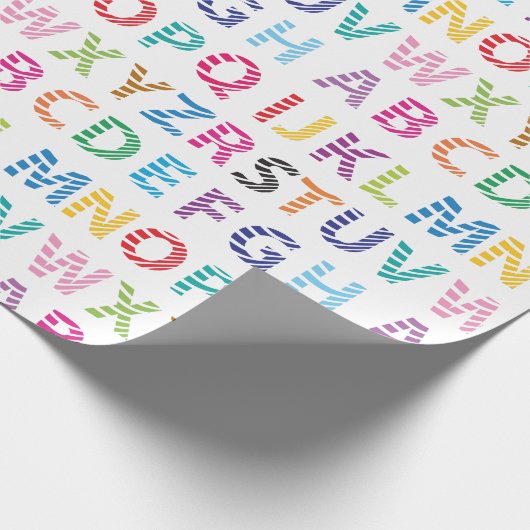 Rainbow Niedlich Alphabet Geschenkpapier (Ecke)
