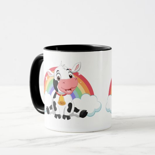 Rainbow Niedlich Baby Cow Tasse (Vorderseite Links)