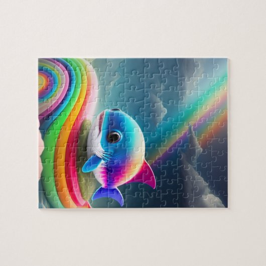 Rainbow Niedlich Baby Shark Puzzle (Horizontal)
