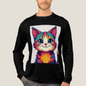 Rainbow Niedlich Cat Cartoon Illustration Tri-Blend Shirt (Vorderseite)