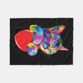 Rainbow Niedlich Cat Hugging Valentine Heart Kitty Fleecedecke (Vorderseite (Horizontal))