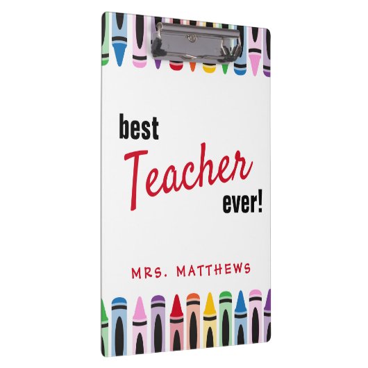 Rainbow Niedlich Color Crayons Lehrergeschenk Klemmbrett (Rechts)