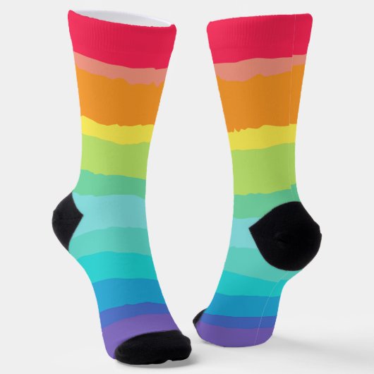 Rainbow Niedlich Colorful Gay Pride Artistic LGBTQ Socken (Gewinkelt)