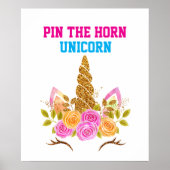 Rainbow Niedlich Fun Button am Horn von Unicorn Poster (Vorne)