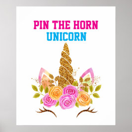Rainbow Niedlich Fun Button am Horn von Unicorn Poster