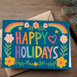 Rainbow Niedlich handgezeichnet, farbenfrohe CUSTO Feiertagskarte