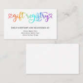 Rainbow Niedlich Hearts Gift Registry LGBT Wedding Begleitkarte (Vorne/Hinten)