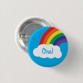 Rainbow Niedlich Kid's Geburtstagsparty Button (Vorne & Hinten)
