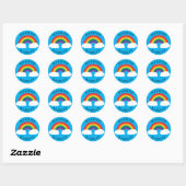 Rainbow Niedlich Kids Umschlag Aufkleber Stickers (Blatt)