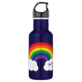 Rainbow Niedlich Kinder Wasser Flasche mit Name Edelstahlflasche (Vorderseite)