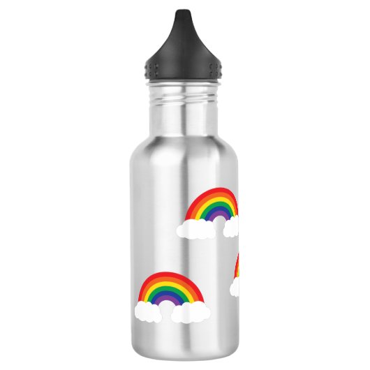 Rainbow Niedlich Kinder Wasser Flasche mit Name Edelstahlflasche (Links)