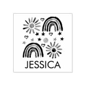 Rainbow Niedlich Sun Kids Moderne Aquarellbilder Gummistempel (Prägung)