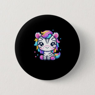 Rainbow Niedlich Zebra Sticker Button